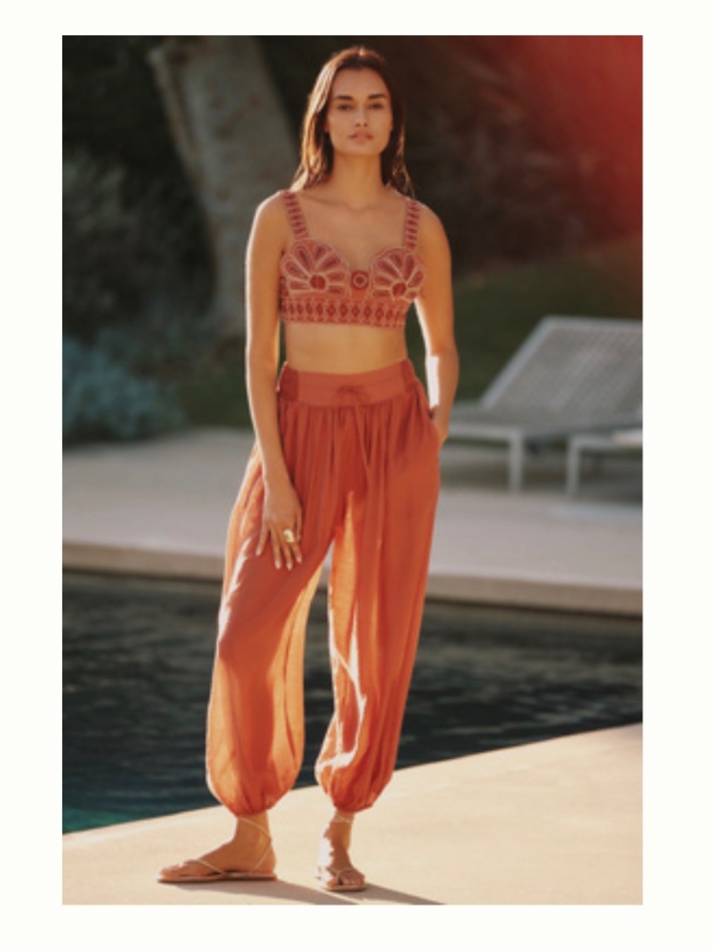 NWT- Celandine Beaded Shell Crop Top